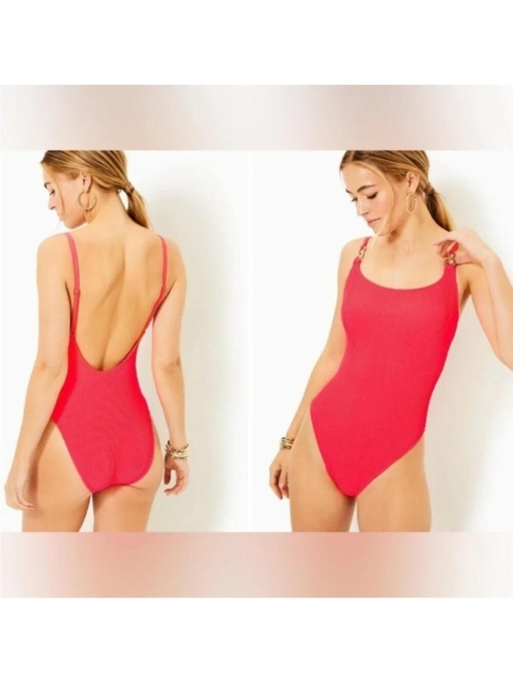 NWT Lilly Pulitzer Women's Mizner Red/Alizee One-Piece Swimsuit Size 14 - Picture 2 of 11